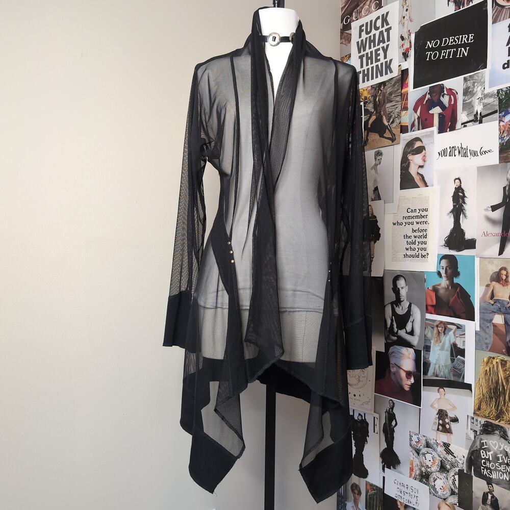 Sheer Mesh Open Front Cardigan Gothic Whimsy